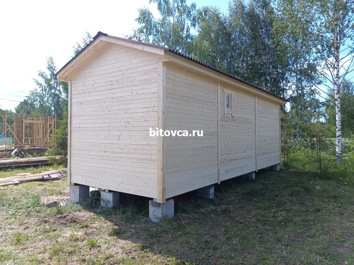 вагонка сорт В снаружи обшивка бытовки фото